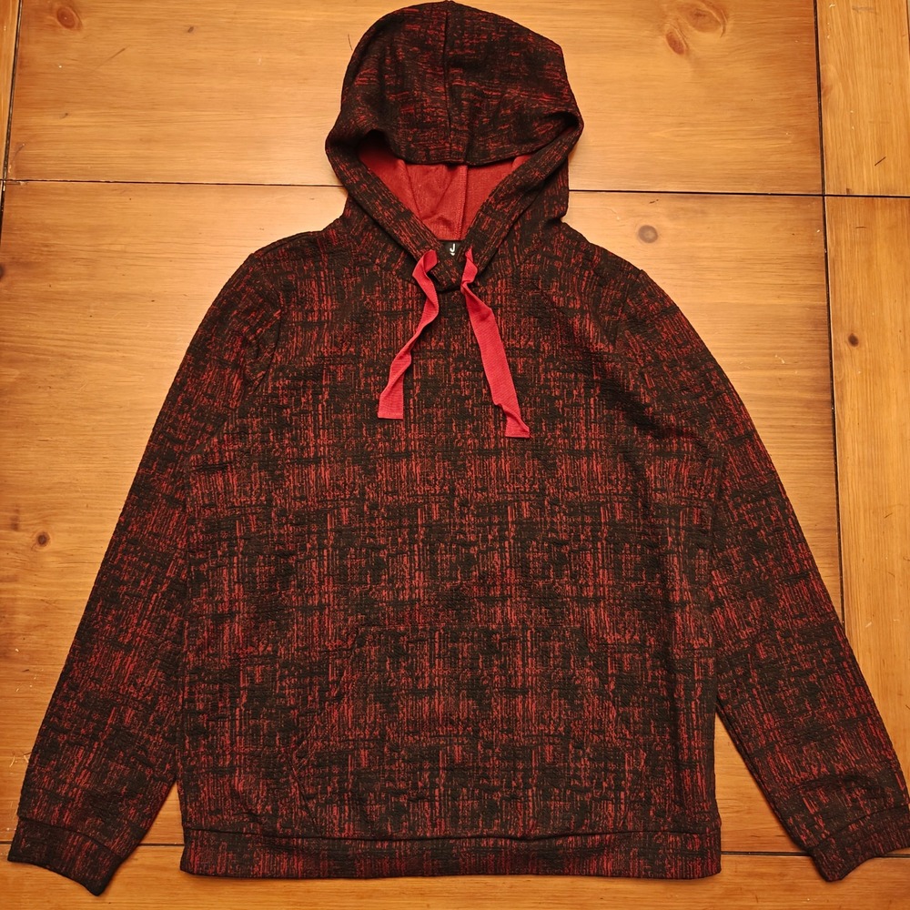 Jason Wu Hoodie Black Red Textured Plaid Hoodie Women's Small Ribbon Casual Goth
